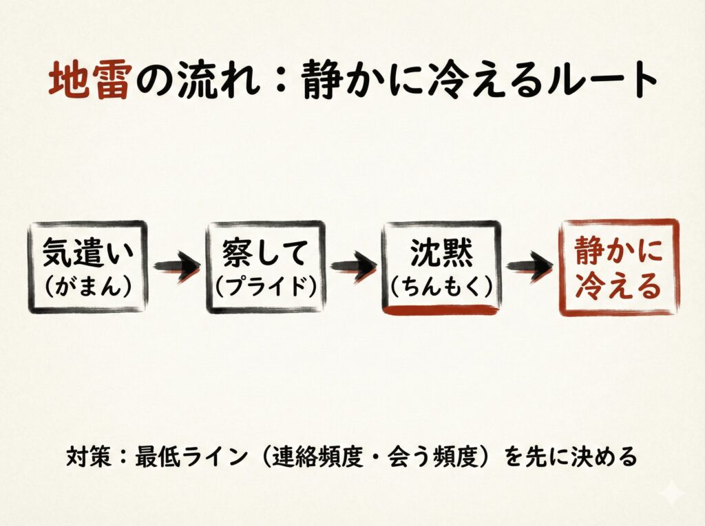 髙橋海人×有村架純の相性で注意すべき地雷「沈黙・察して・プライド」を示す図解