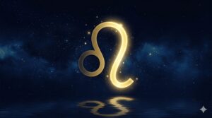 獅子座のシンボルと星空をモチーフにした2026年運勢の全体イメージ